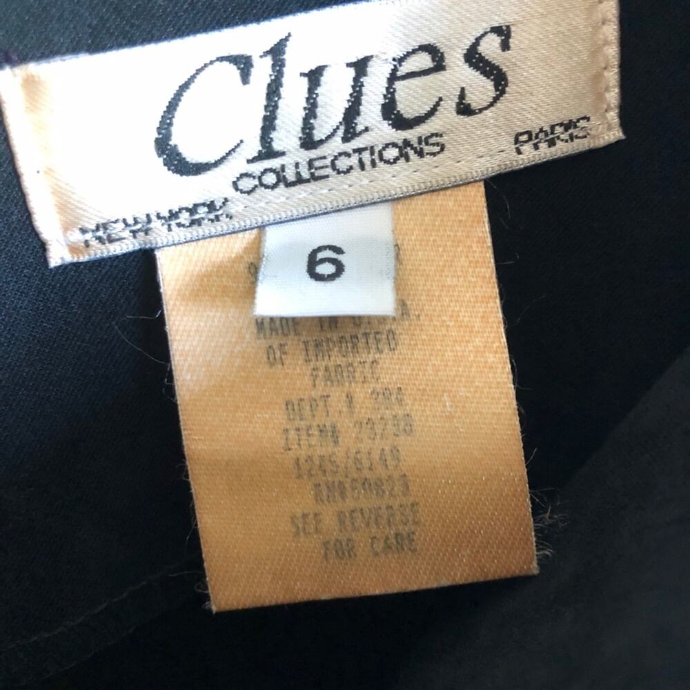 Nordstrom Clues 80s Scalloped Hem Cocktail Black dress size 6 - Picture 9 of 9